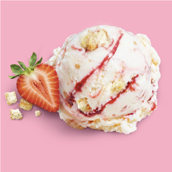 Range SKU 04: strawberry cheesecake scoop on pink